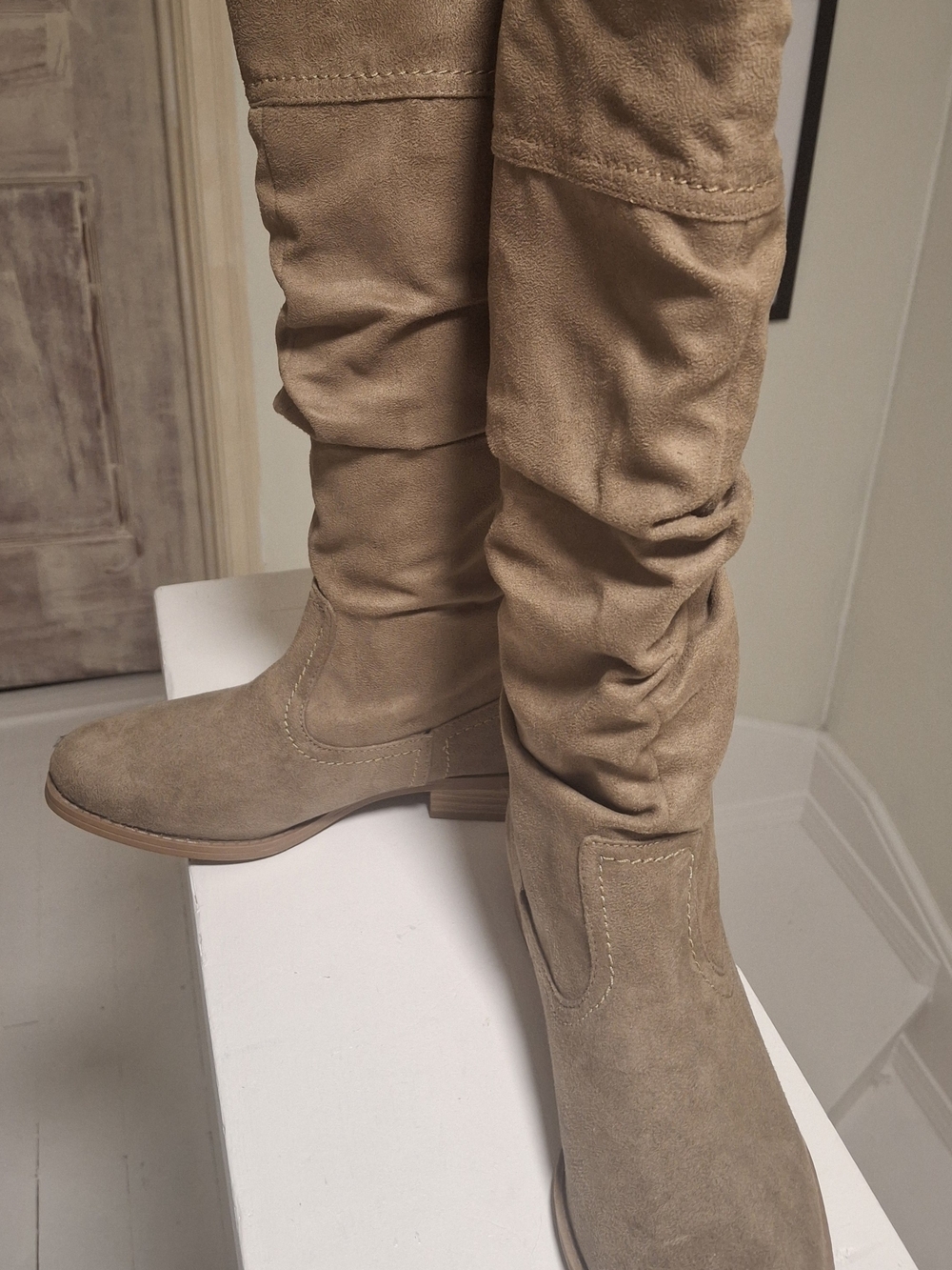 BONGO Taupe Faux Suede  Boots